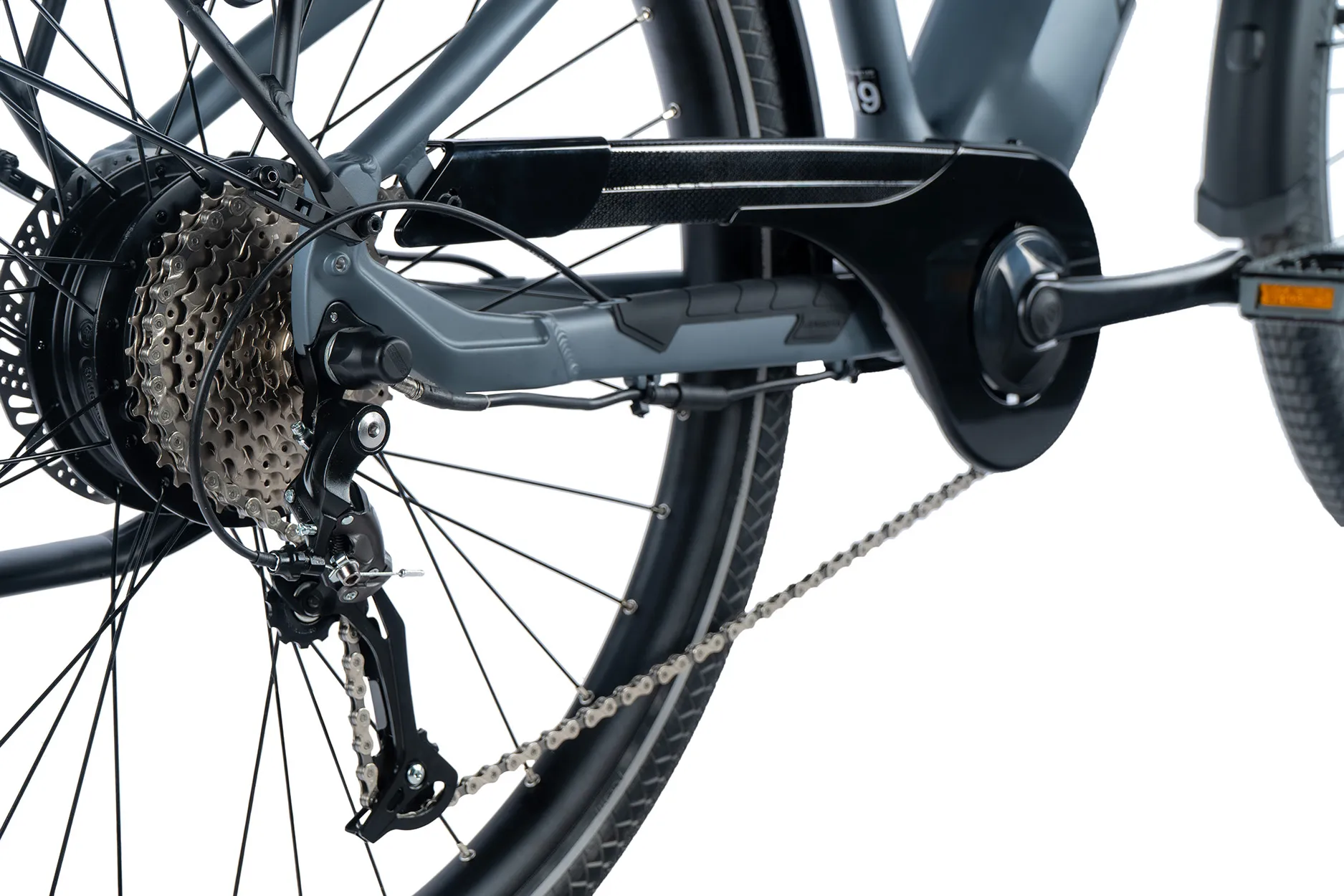 Bicicleta eléctrica de trekking para hombre Leader Fox SANDY de 28" color gris mate talla 19" - Imagen 4