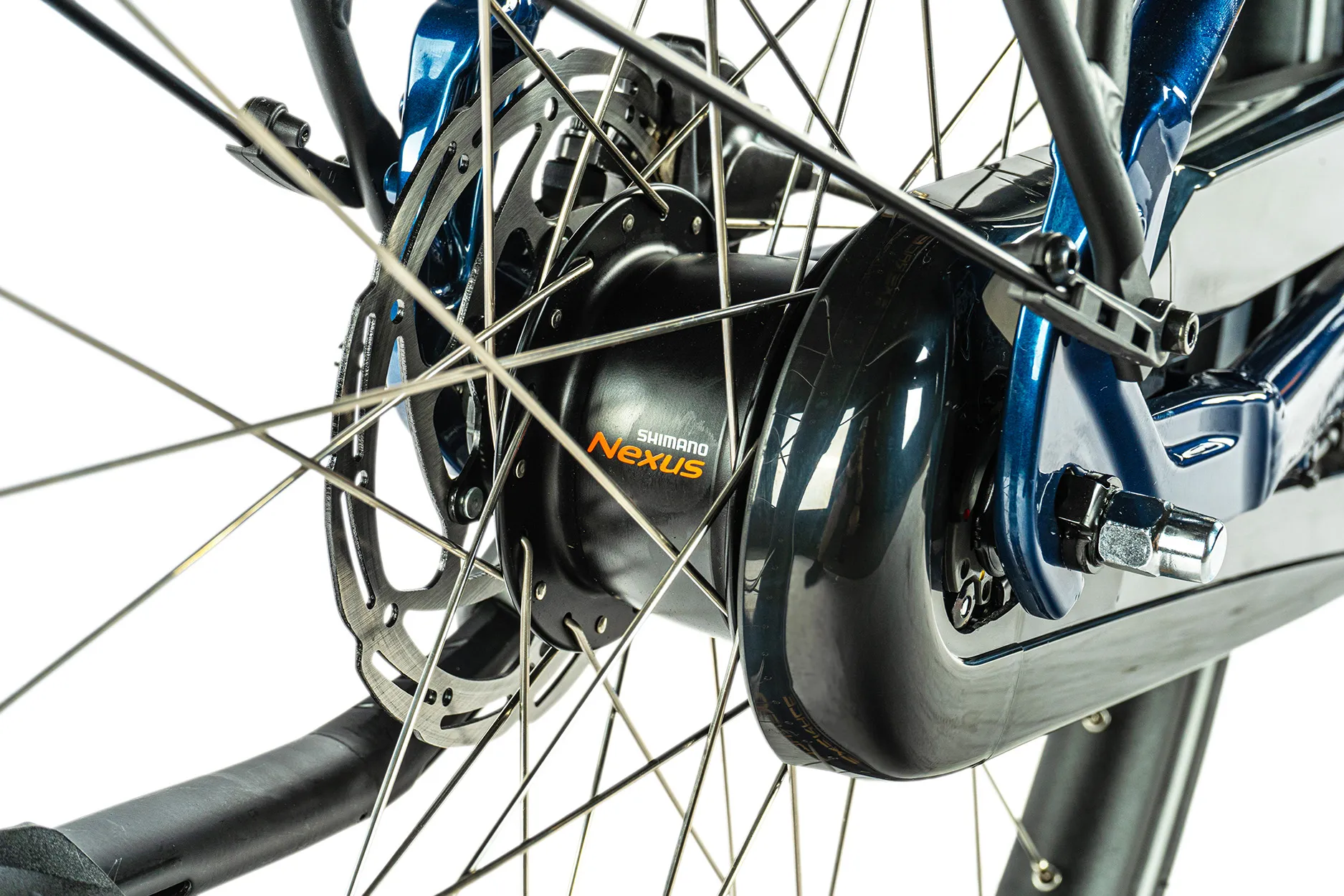 Bicicleta eléctrica urbana Leader Fox NEBA de 28" color azul oscuro talla 20" L ebike ciudad - Imagen 2