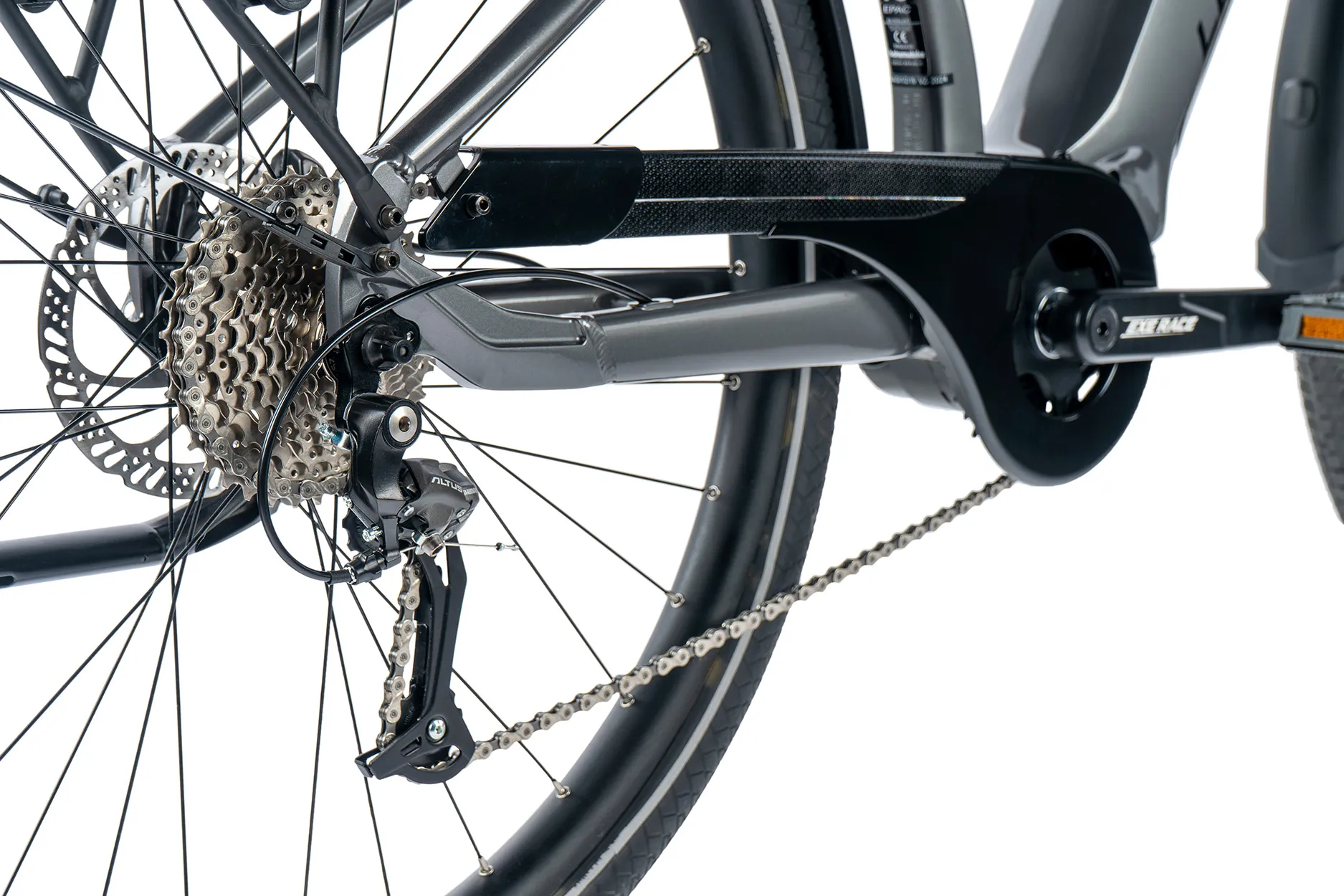 Bicicleta eléctrica de trekking Leader Fox DENVER 28" talla 20.5" L color gris brillante - Imagen 4