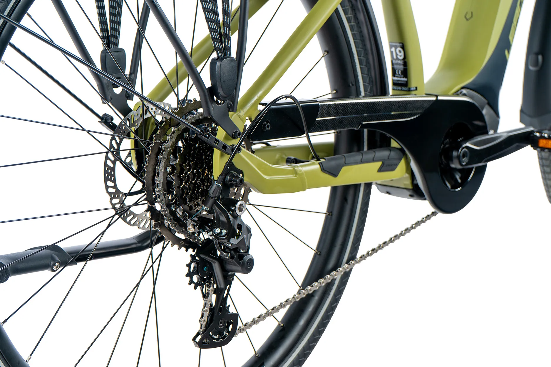 Bicicleta eléctrica trekking Leader Fox SABA 29" hombre color verde militar - Imagen 4