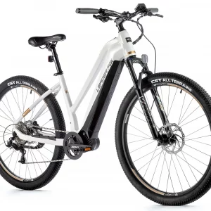 Bicicleta eléctrica de montaña Leader Fox SWAN Lady de 29" talla 20" color blanco brillo MTB Ebike