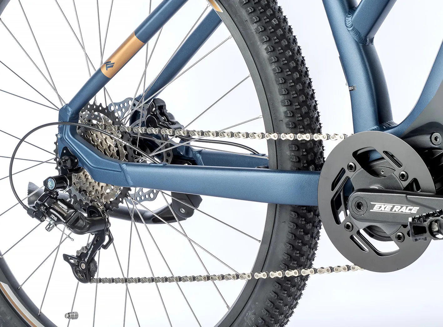 Bicicleta eléctrica de montaña Leader Fox SWAN de 29" talla 20" color azul oscuro mate MTB Ebike - Imagen 2