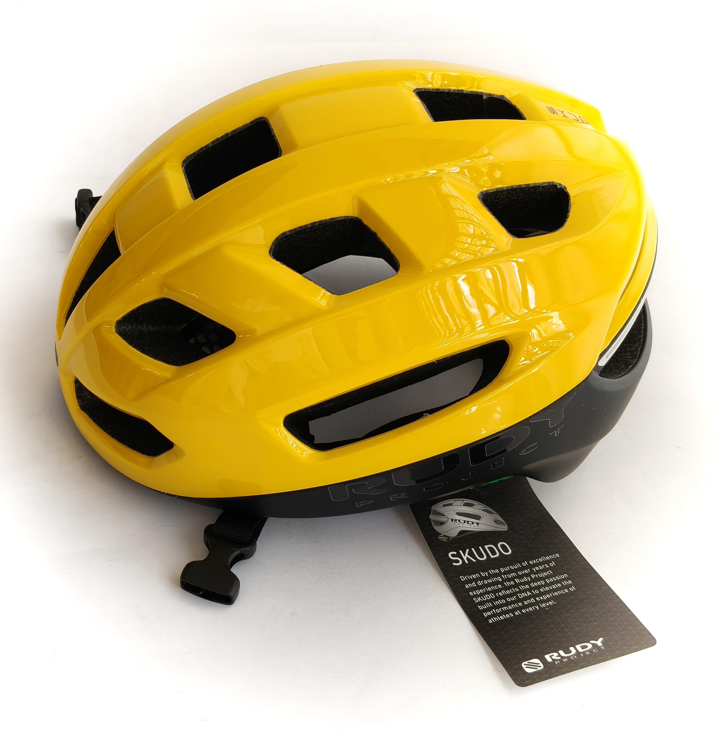 Casco Rudy project modelo SKUDO Amarillo y Negro Talla S-M 55-58 cm