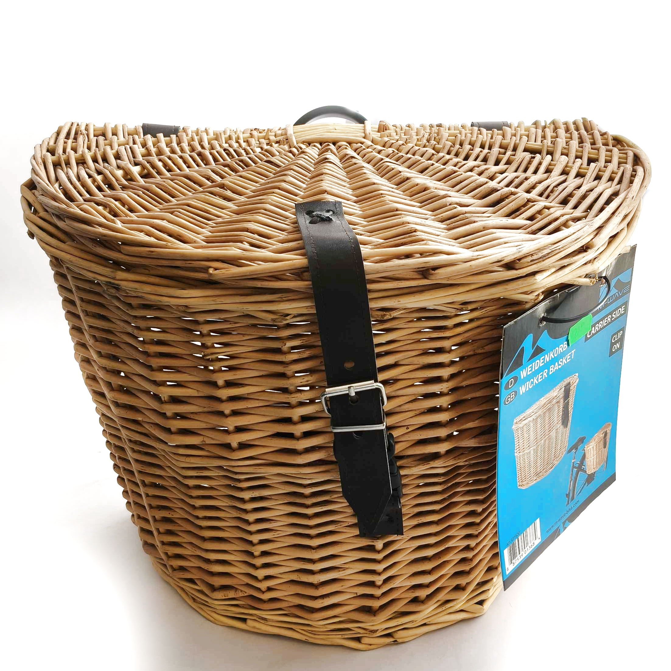 Cesta ciclista trasera M-WAVE de Mimbre Natural Carrier Side