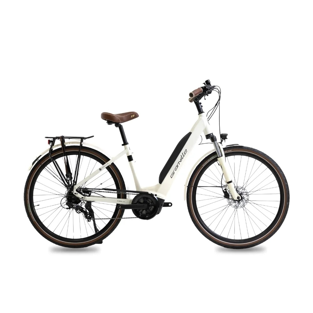 Bicicleta eléctrica E-ABSOLUTE 14 – Ville GRANVILLE – BOSCH Performance Line 65Nm/400Wh blanco perla Talla L