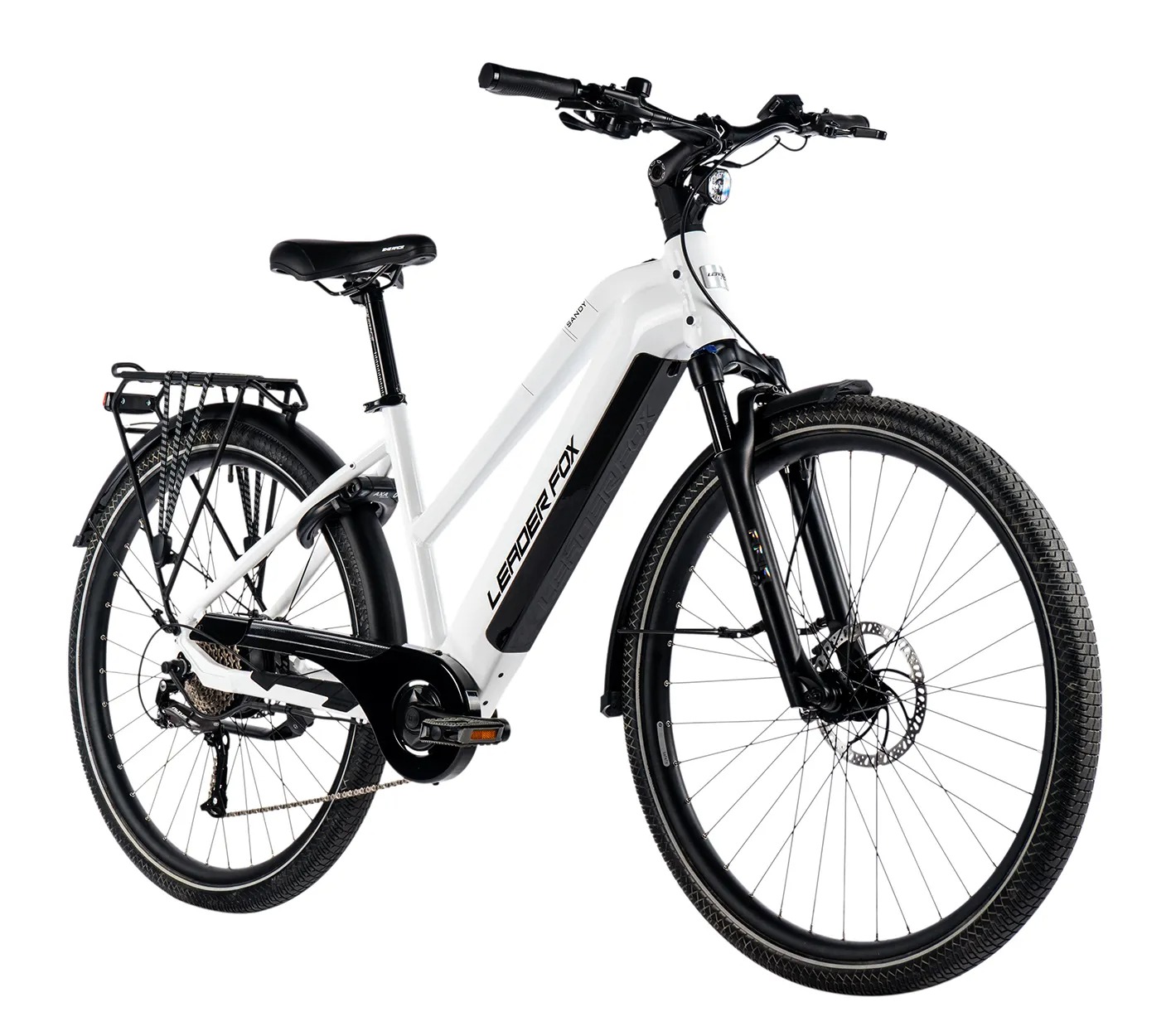 Bicicleta eléctrica Leader Fox SANDY 28″ t M 18″ color blanco