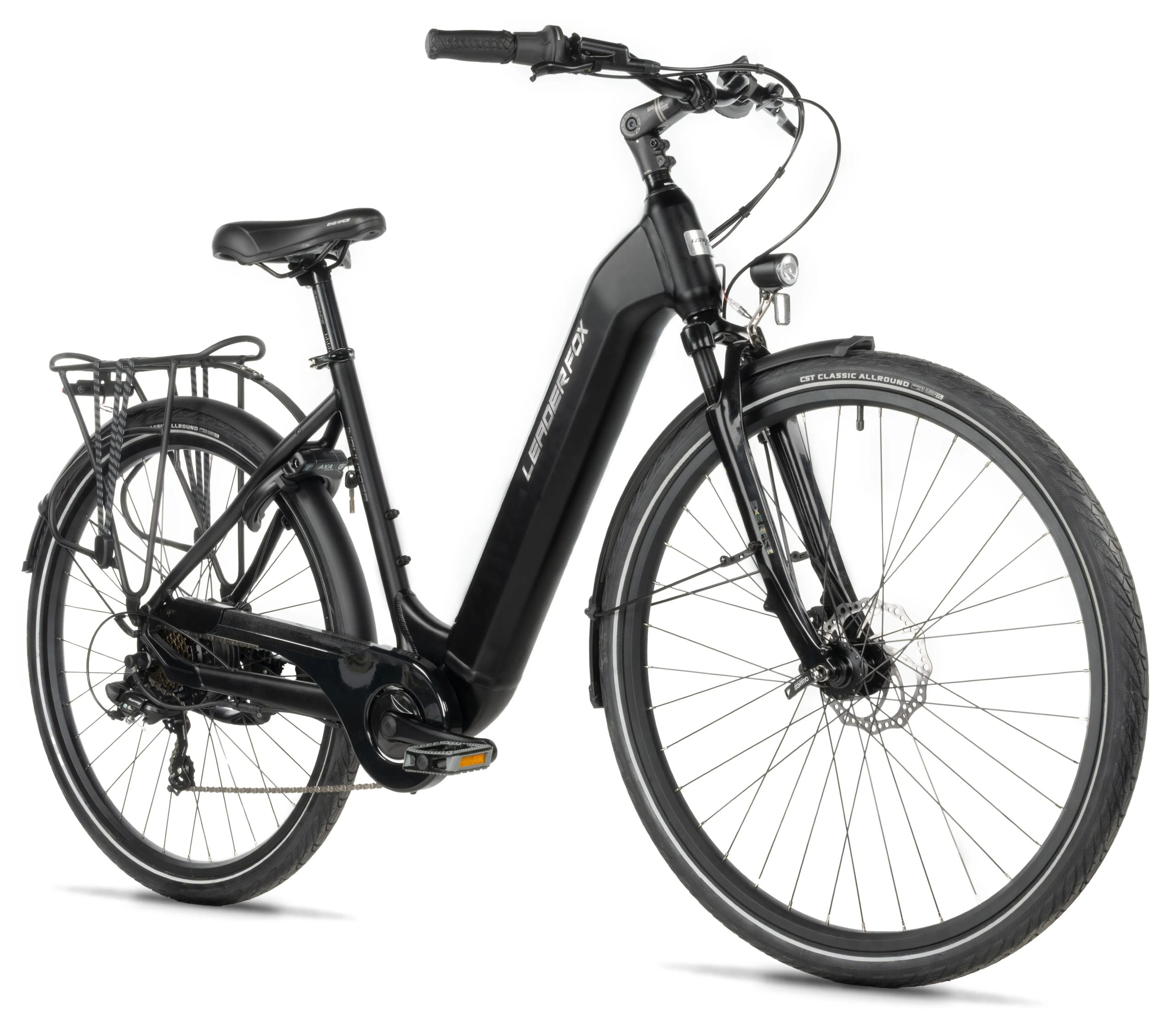 Bicicleta eléctrica urbana Leader Fox Induktora con ruedas de 28 pulgadas Negro Talla 20″