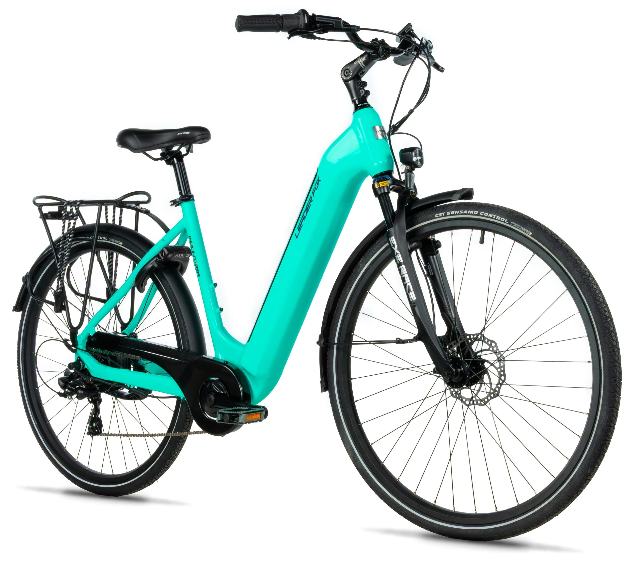 Bicicleta eléctrica urbana Leader Fox Induktora con ruedas de 28 pulgadas Turquesa Talla 20″