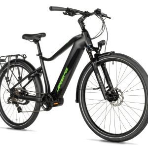Bicicleta eléctrica trekking ebike Leader Fox EXETER 28" color negro mate talla 19" Gent
