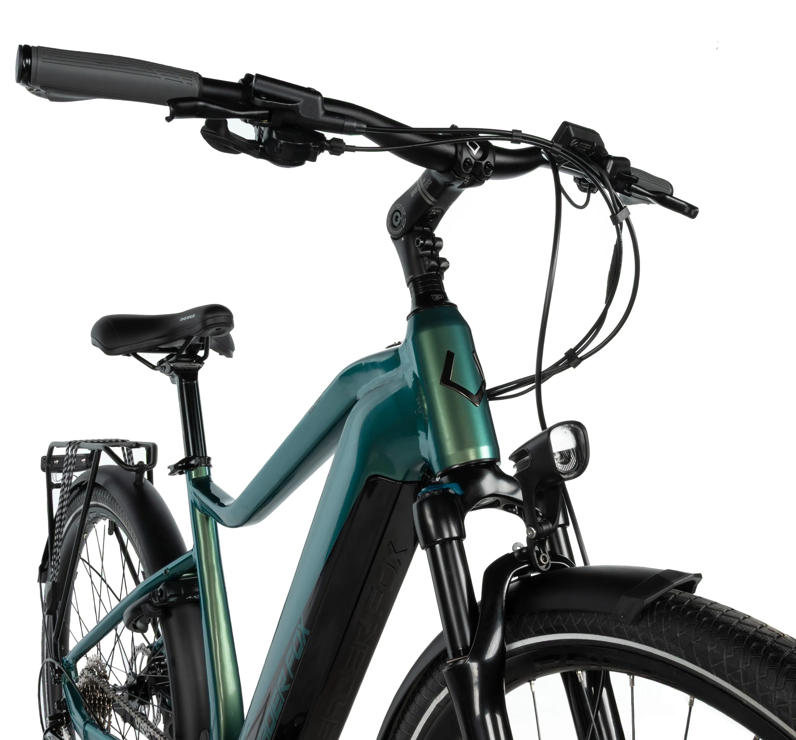 Bicicleta eléctrica trekking ebike Leader Fox EXETER 28" color verde brillo talla 20.5" Gent - Imagen 3