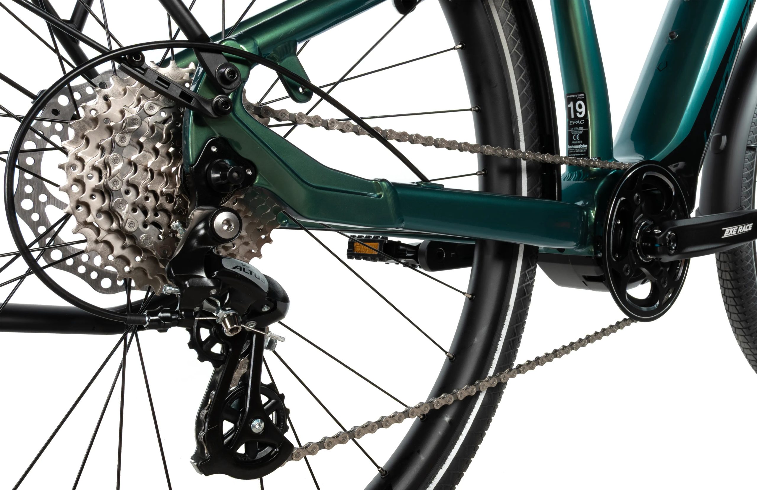 Bicicleta eléctrica trekking ebike Leader Fox EXETER 28" color verde brillo talla 20.5" Gent - Imagen 5