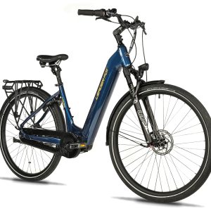Bicicleta eléctrica urbana ebike Leader Fox NEBA 28" color azul talla 20"