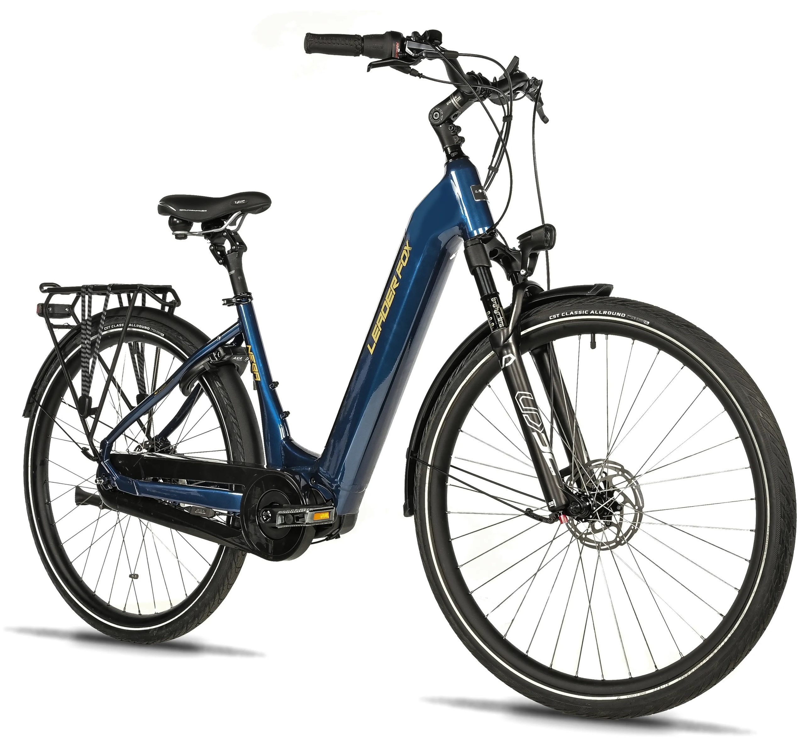 Bicicleta eléctrica urbana ebike Leader Fox NEBA 28″ color azul talla 20″