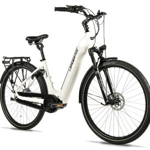 Bicicleta eléctrica urbana ebike Leader Fox NEBA 28" color blanco talla 20"