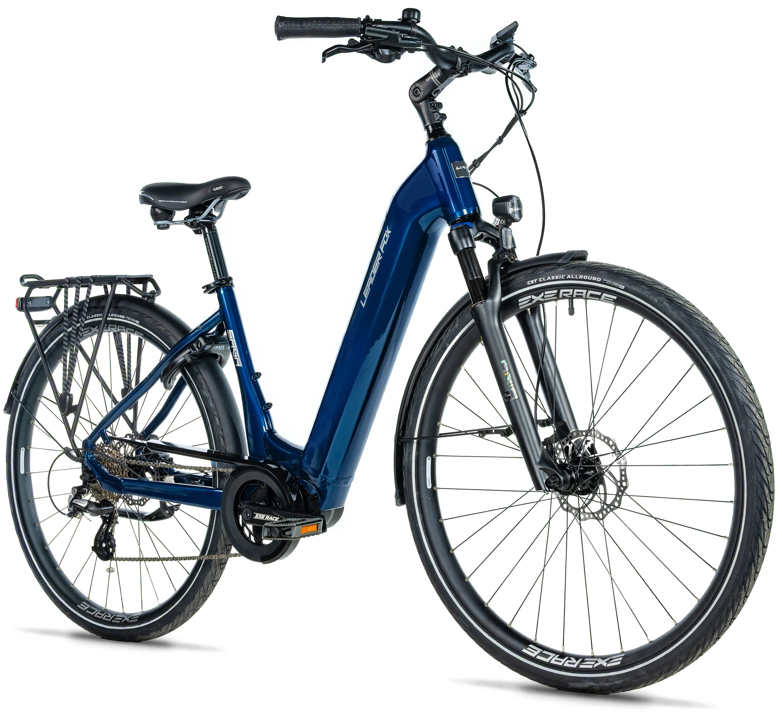Bicicleta eléctrica urbana Leader Fox SAGA 28″ color azul talla 20″