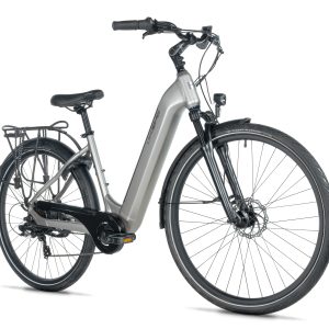 Bicicleta eléctrica urbana Leader Fox Induktora con ruedas de 28 pulgadas plata Talla 20"