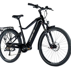 Bicicleta eléctrica trekking ebike Leader Fox DENVER 28" color negro brillo talla grande 20.5" Gent