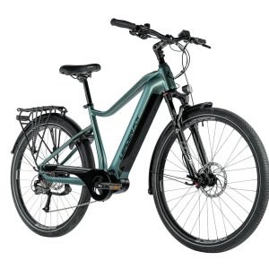 Bicicleta eléctrica trekking ebike Leader Fox DENVER 28" color verde brillo talla grande 20.5" Gent