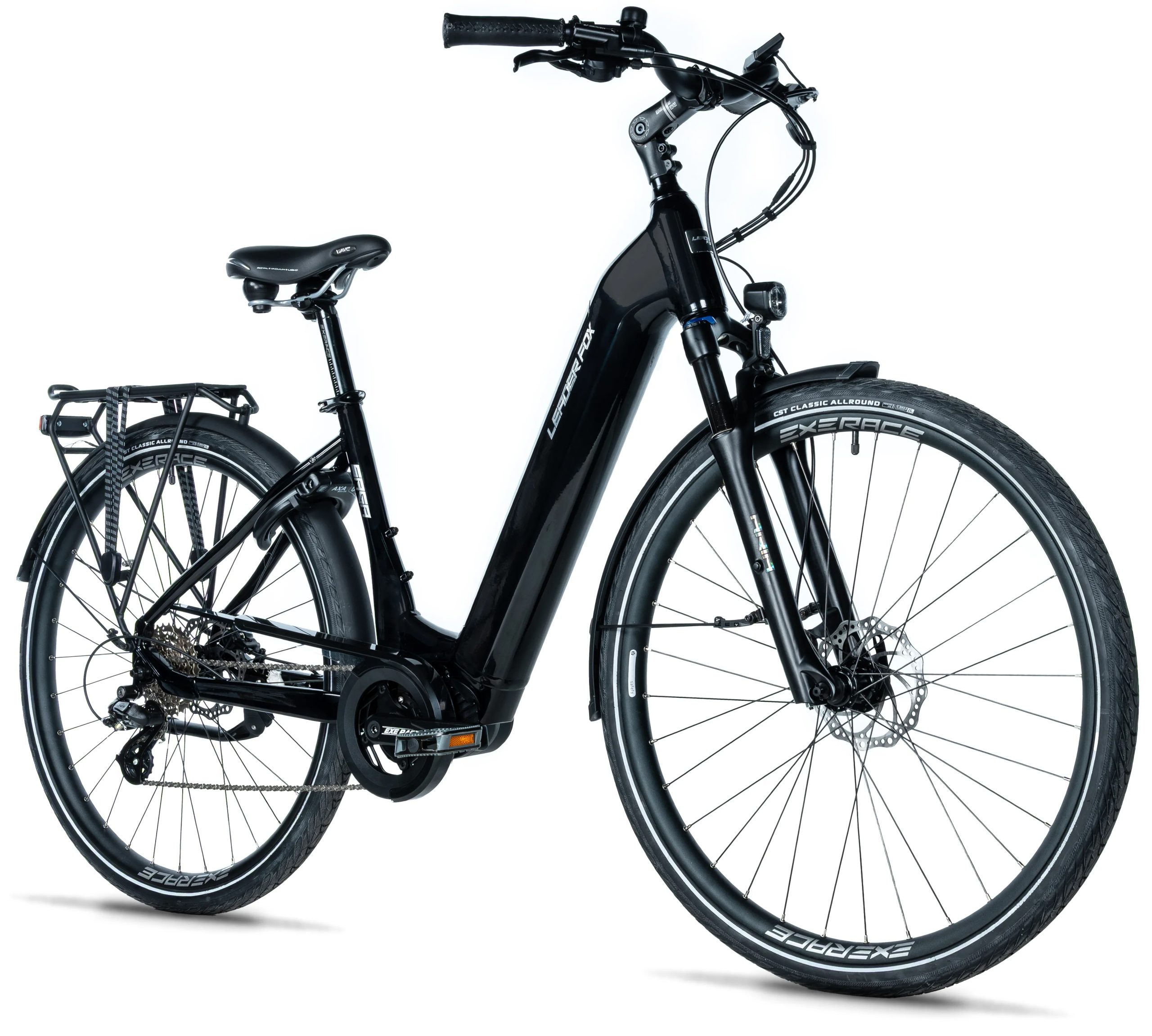 Bicicleta eléctrica urbana Leader Fox SAGA 28″ color negro talla 20″